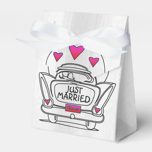 Personalisierte "Just Married Honeymoon Car Fevor  Geschenkschachtel (Vorderseite)