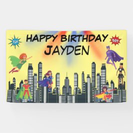 Personalisierte Justiz Superheld Fab farbenfrohe F Banner