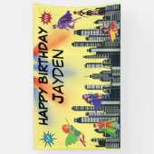 Personalisierte Justiz Superheld Fab farbenfrohe F Banner (Vertikal)