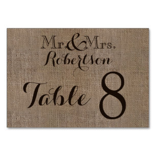 Personalisierte Jute Rustikale Hochzeitstisch Numm Tischnummer