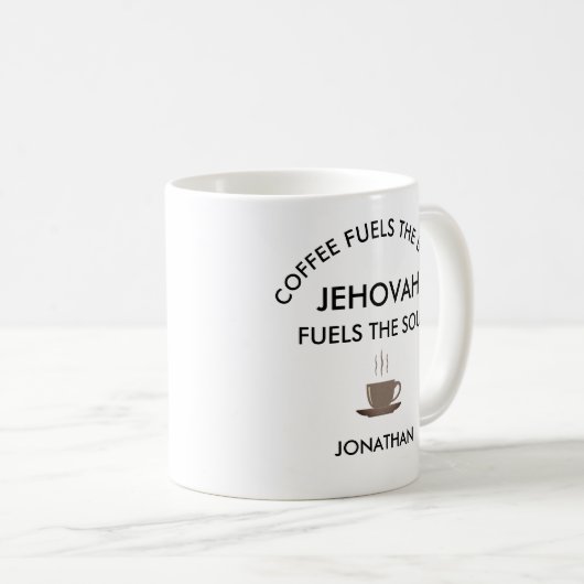 Personalisierte JW-Geschenke Jehovah brennt Soul Kaffeetasse (VorderseiteRechts)