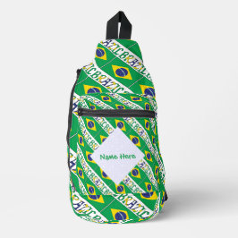 Personalisierte Kachelflagge Brasiliens Crossbody Bag