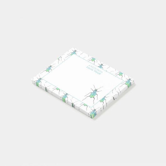 Personalisierte Käfer Post-it Klebezettel (angewinkelt)