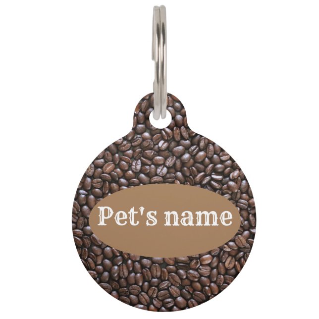 PERSONALISIERTE KAFFEBEANS PATTERN PET TAG HAUSTIERMARKE (Vorderseite)
