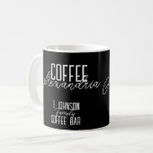 Personalisierte Kaffee-Bar Schwarz und Weiß Kaffeetasse (Vorderseite Links)