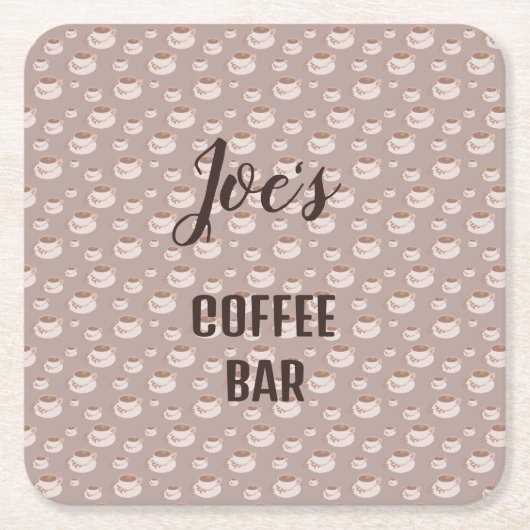 Personalisierte Kaffee-Bar-Station-Trinkunterlage Rechteckiger Pappuntersetzer (Vorderseite)