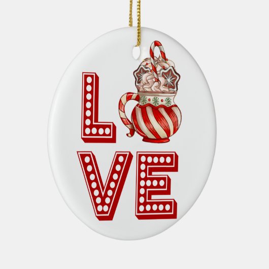 Personalisierte Kaffee Keramik Ornament - Candy Ca (Rechts)