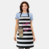 Personalisierte Kaffee Queen Strip Schürze (Getragen)