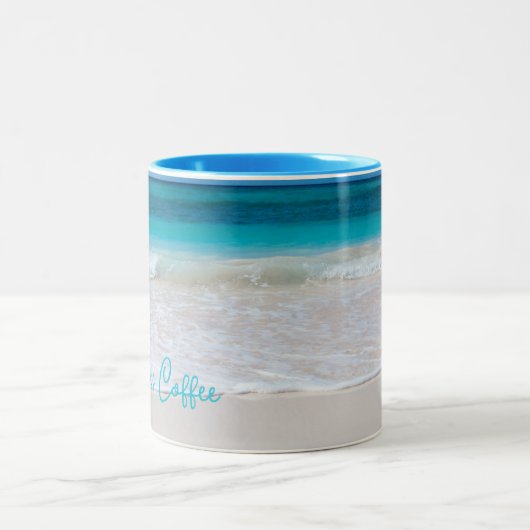 Personalisierte Kaffee-Tasse im tropischen Strand Zweifarbige Tasse (Mittel)