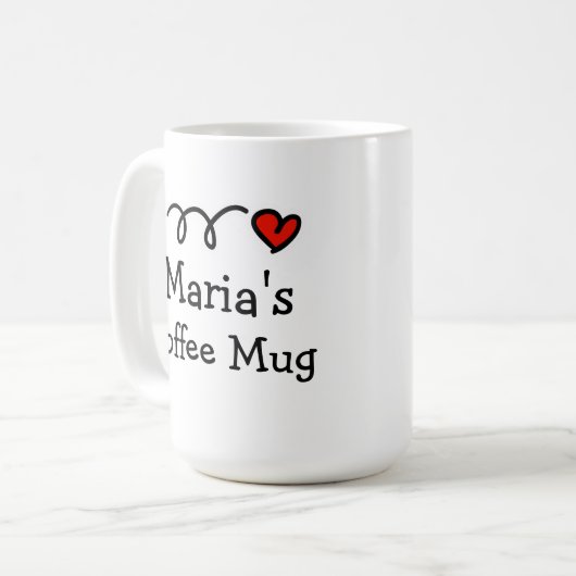 Personalisierte Kaffee-Tasse mit individuelle Name Kaffeetasse (Vorderseite Links)