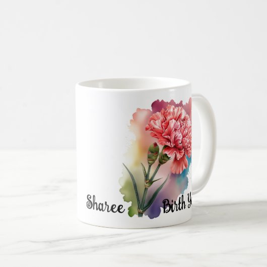 Personalisierte Kaffee-Tasse mit Januar-Geburtstag Kaffeetasse (VorderseiteRechts)
