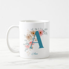 Personalisierte Kaffee-Tasse mit Name & Alphabet A Kaffeetasse