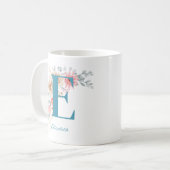 Personalisierte Kaffee-Tasse mit Name & Alphabet E Kaffeetasse (Vorderseite Links)