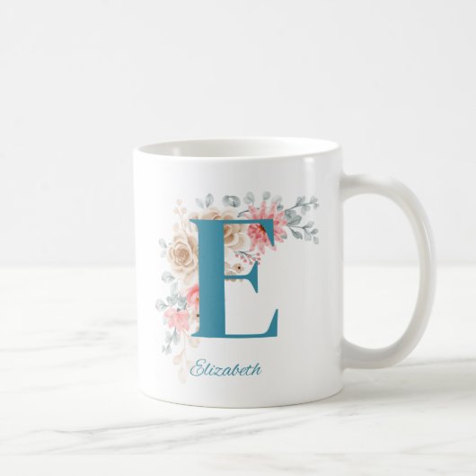Personalisierte Kaffee-Tasse mit Name & Alphabet E Kaffeetasse (Rechts)