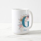 Personalisierte Kaffee-Tasse mit Name & Alphabet G Kaffeetasse (VorderseiteRechts)