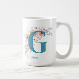 Personalisierte Kaffee-Tasse mit Name & Alphabet G Kaffeetasse