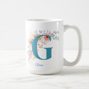 Personalisierte Kaffee-Tasse mit Name & Alphabet G Kaffeetasse