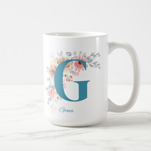 Personalisierte Kaffee-Tasse mit Name & Alphabet G Kaffeetasse (Rechts)