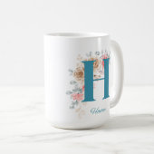 Personalisierte Kaffee-Tasse mit Name & Alphabet H Kaffeetasse (VorderseiteRechts)