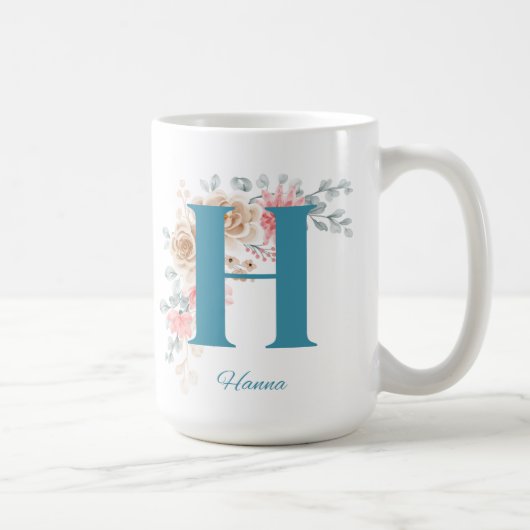 Personalisierte Kaffee-Tasse mit Name & Alphabet H Kaffeetasse (Rechts)
