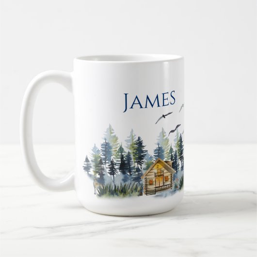 Personalisierte Kaffee Tasse Nordic Mountain Thema (Links)