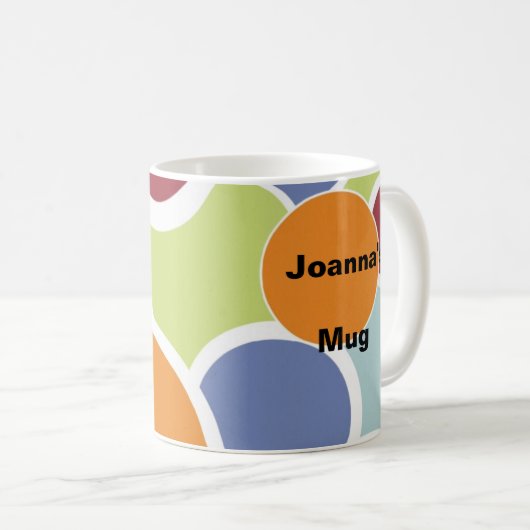 Personalisierte Kaffee-Tassen-Retro Kreise Kaffeetasse (VorderseiteRechts)