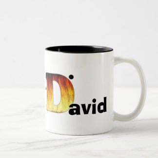 Personalisierte Kaffee-Tassen-Schale für DAVID Zweifarbige Tasse