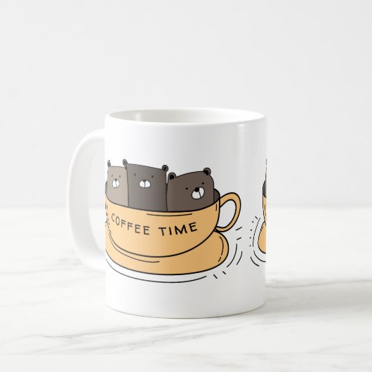 Personalisierte Kaffeebären Kaffeetasse (Vorderseite Links)