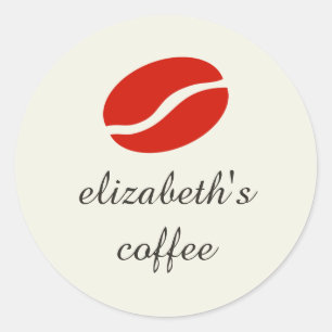 Personalisierte Kaffeebohne Runder Aufkleber