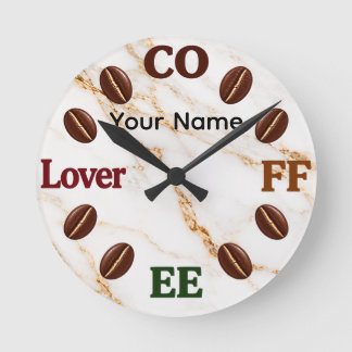 Personalisierte Kaffeebohnen-Wanduhr-Geschenk Runde Wanduhr