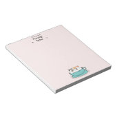 Personalisierte Kaffeekatzen Notizblock (angewinkelt)