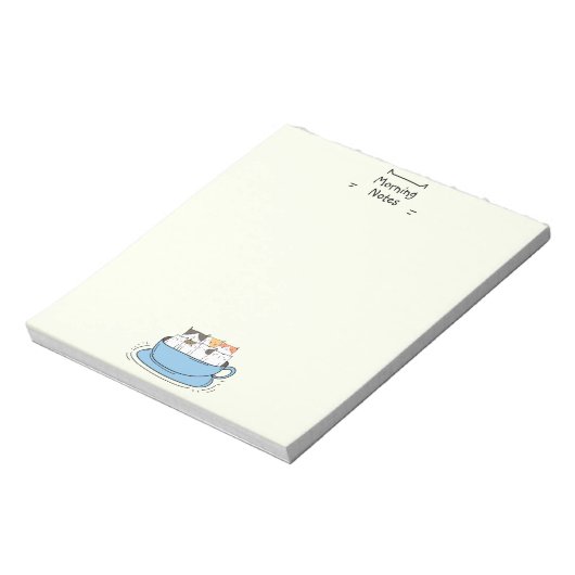 Personalisierte Kaffeekatzen Notizblock (Rotiert)