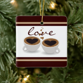 Personalisierte Kaffeekuchen Couple in der Liebe W Keramikornament