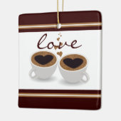 Personalisierte Kaffeekuchen Couple in der Liebe W Keramikornament (Links)