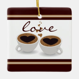 Personalisierte Kaffeekuchen Couple in der Liebe W Keramikornament