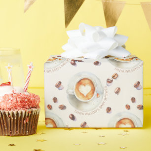 Personalisierte Kaffeemaschine Kinderdusche Geschenkpapier