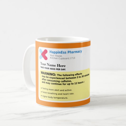 Personalisierte Kaffeemaschine Tasse (Vorderseite Links)