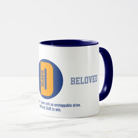 Personalisierte Kaffeetassen, David Name Bedeutung Tasse (VorderseiteRechts)