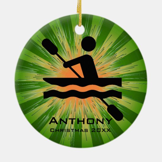 Personalisierte Kajakschmuck Keramikornament (Hinten)