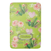 Personalisierte Kakteen, Aquarellfarben Badematte (Vorderseite Vertikal)