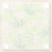 Personalisierte Kaktus-Aquarellfarbe Glasuntersetzer (Rückseite)