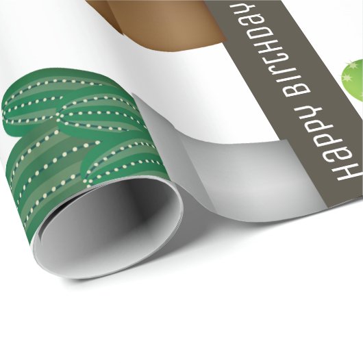 Personalisierte Kaktus Geschenkpapier (Rolleneckpunkt)