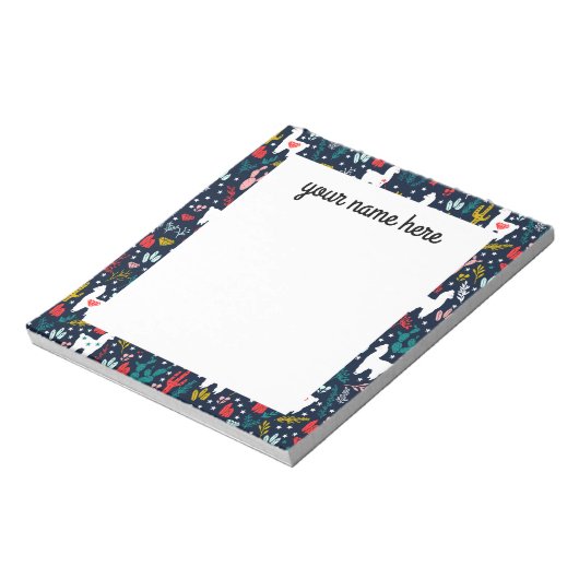 Personalisierte Kaktus und Alpaca Notepad Notizblock (Rotiert)