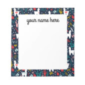 Personalisierte Kaktus und Alpaca Notepad Notizblock (Vorderseite)