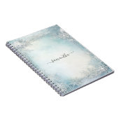 Personalisierte Kalligrafie Blaue Schneeflocke Notizblock (Rechte Seite)