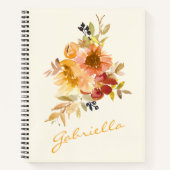 Personalisierte Kalligrafie Boho Wasserfarbe Notizblock (Vorderseite)