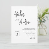 Personalisierte Kalligrafie Einfache Hochzeit Einladung (Stehend Vorderseite)