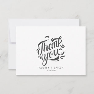Personalisierte Kalligrafie-Hochzeits-Dankeschön-O Dankeskarte