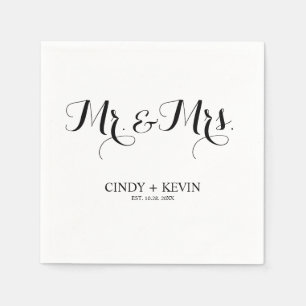 Personalisierte Kalligrafie - Mr. und Mrs. Wedding Serviette