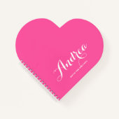 Personalisierte Kalligrafie-Skripte in Hot Pink Notizblock (Vorderseite)